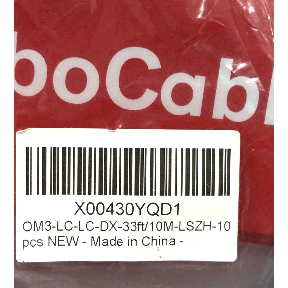 Lot of 10 RamboCables LC/UPC Duplex OM3 Multimode Fiber Cable 33ft 10m LSZH New